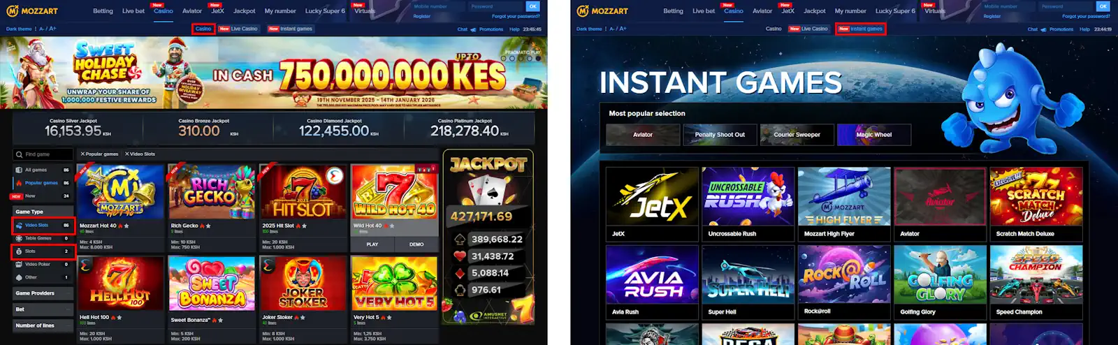 MozzartBet Kenya Slots and Instant Games Screenshot